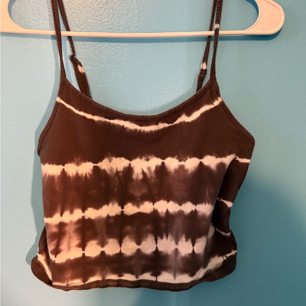 American Eagle Outfitters grey and White Tie-Dye Camisole